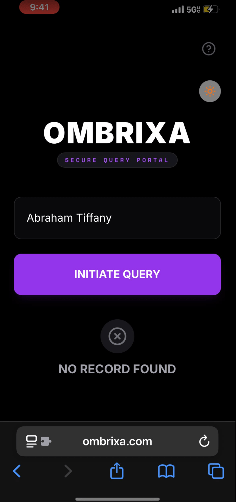 OMBRIXA query portal